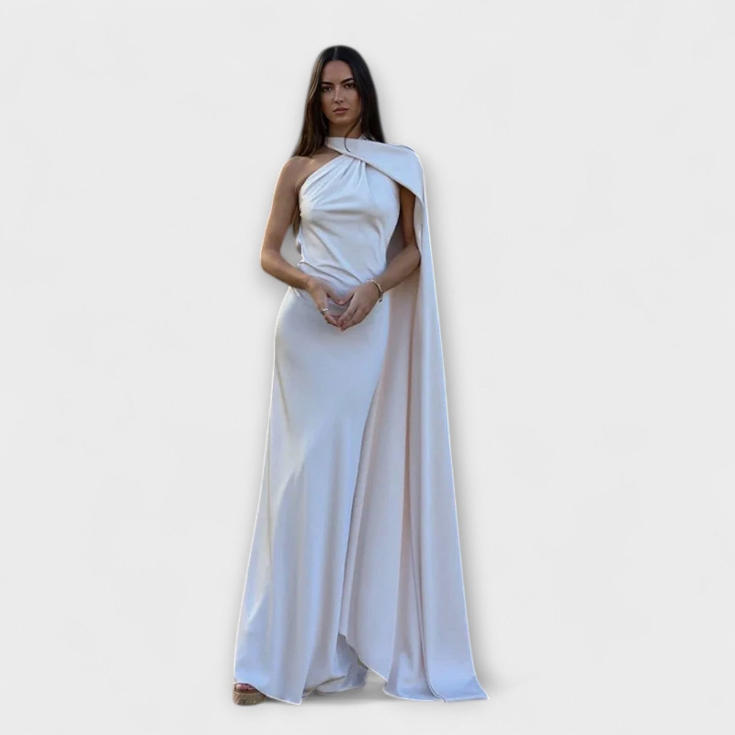 Stylish Off-Shoulder Halter Maxi Dress