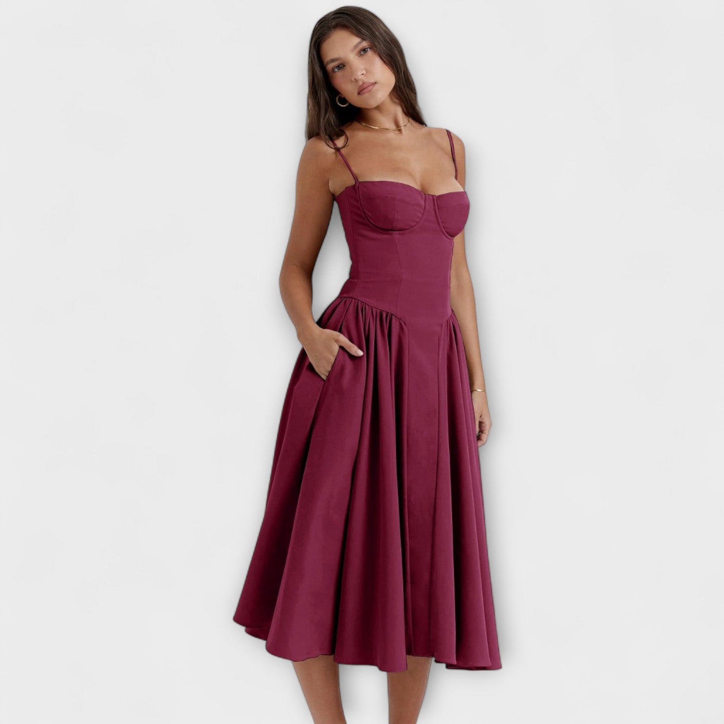 Rosalie - Elegant Sleeveless Corset Dress