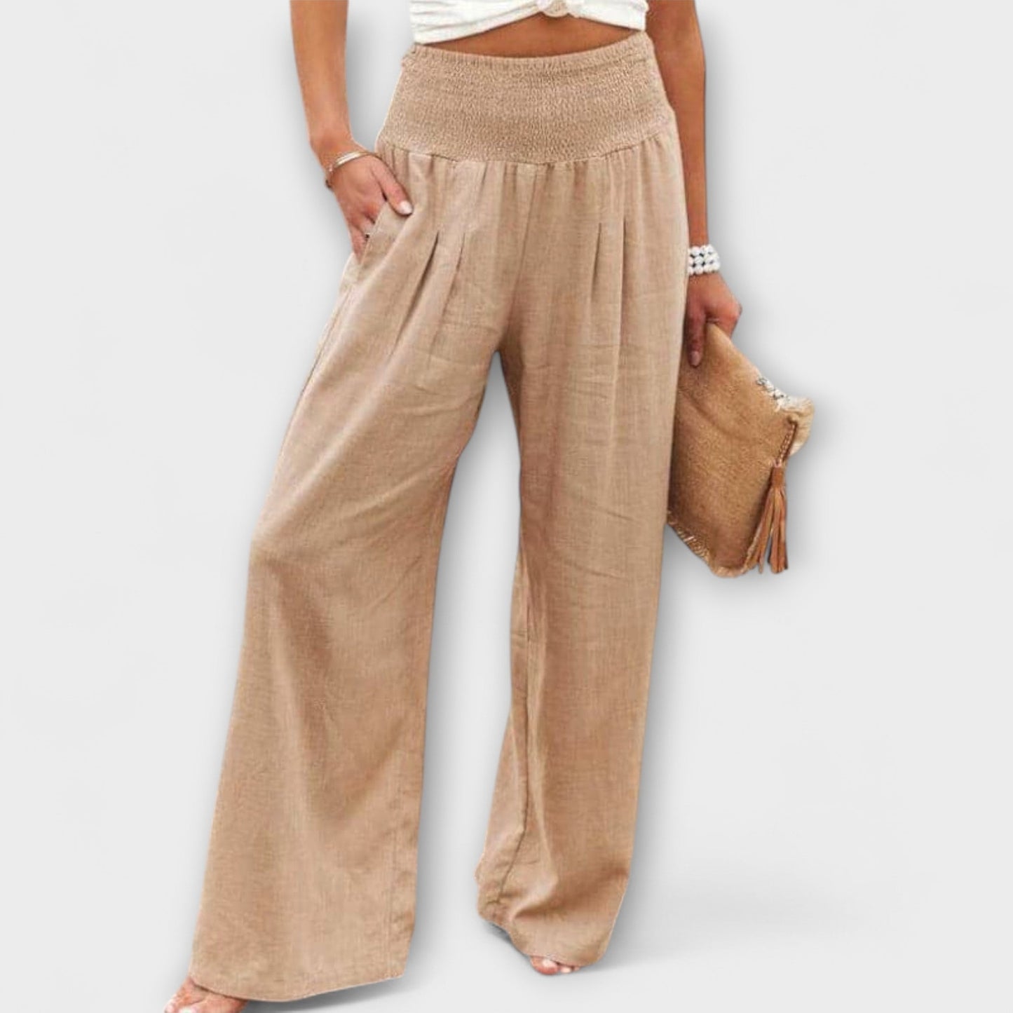 Thearya - Casual Wide-Leg Linen Pants