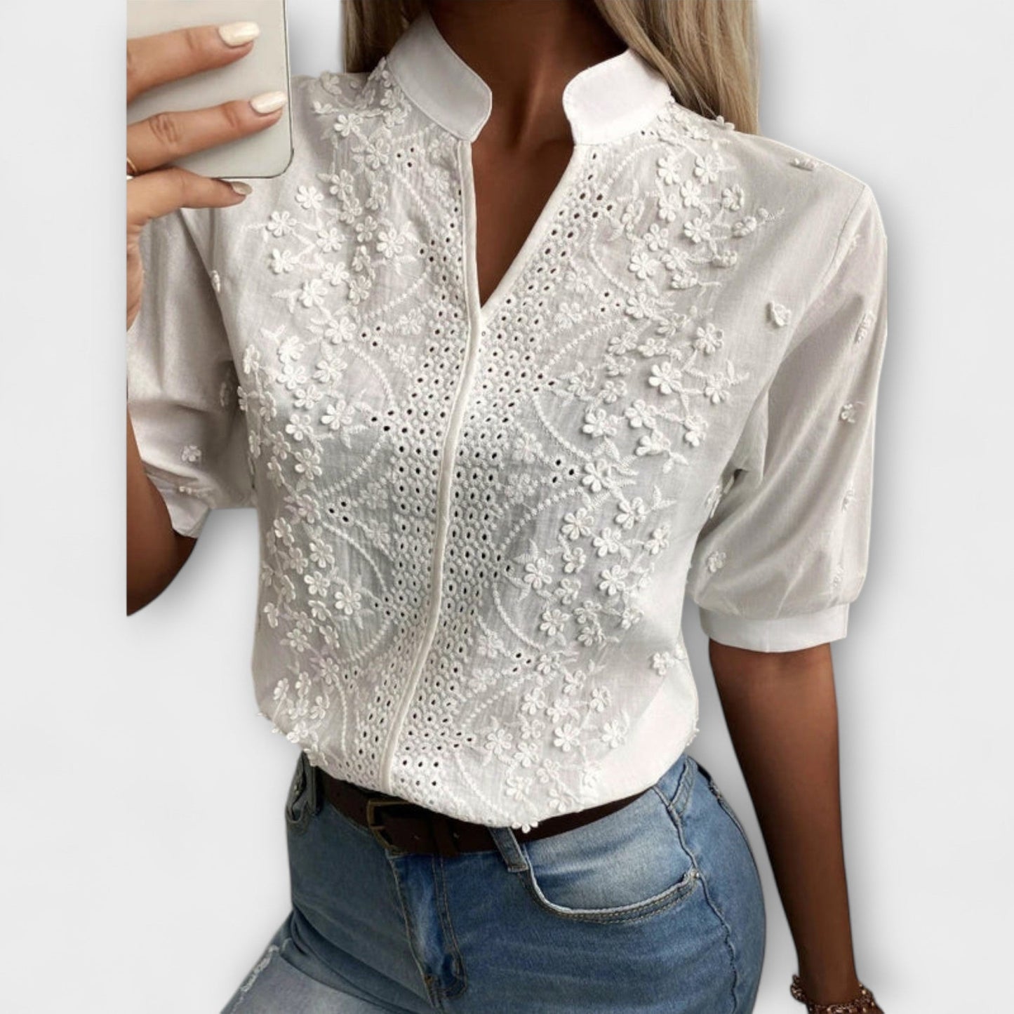 Élise - Mila Blouse with Stunning Embroidery