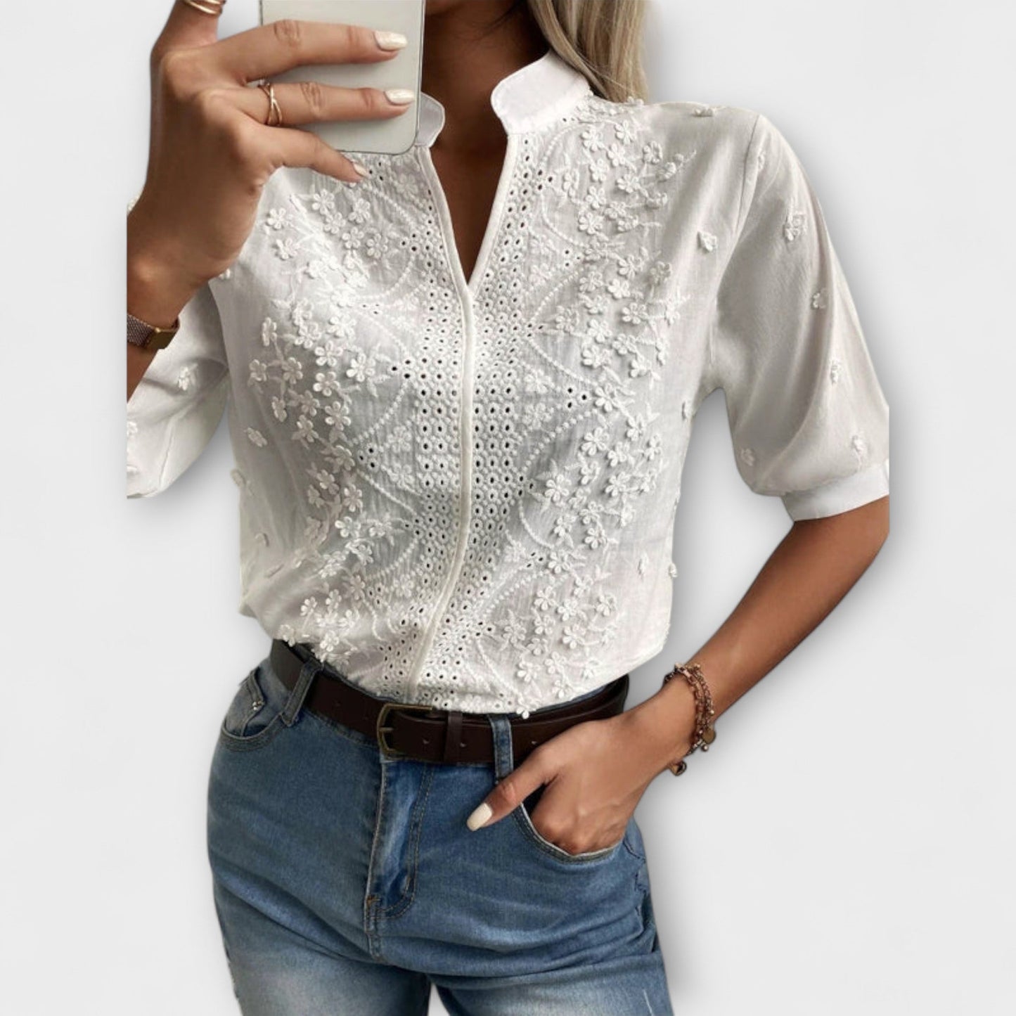 Élise - Mila Blouse with Stunning Embroidery