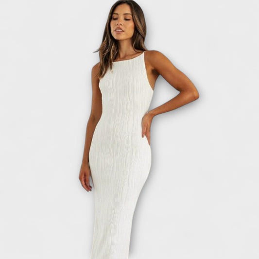 Stylish Sleeveless Ruched Maxi Dress