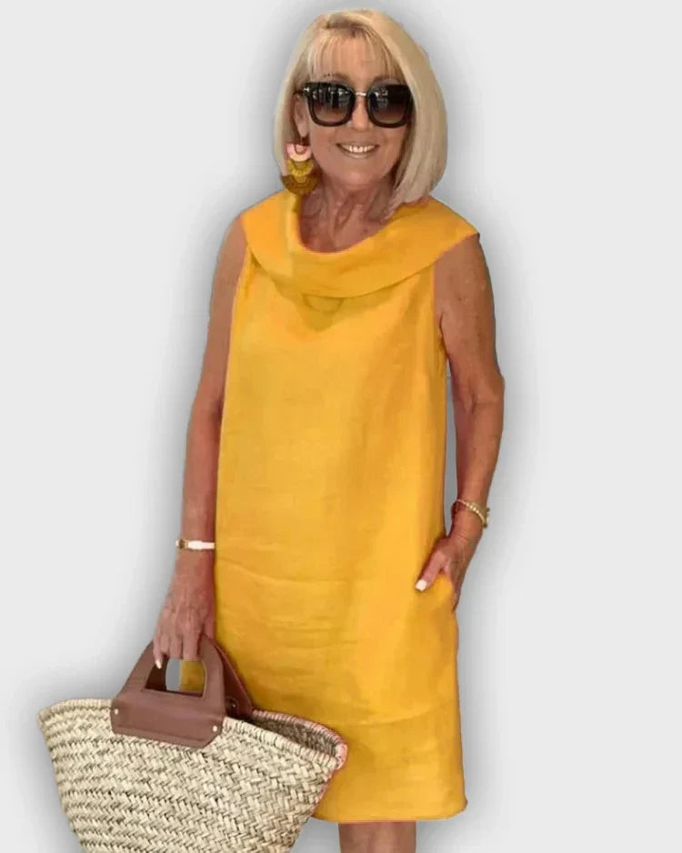 Sleeveless Atooi Dress with Round Collar