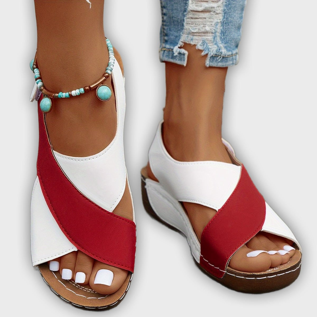 Alina Women’s Wedge Sandals – Crisscross Straps – Open Toe – Summer Comfort