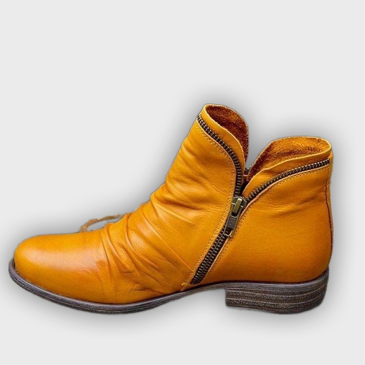 Alina – Women’s Zip-Up Ankle Boots – PU Leather