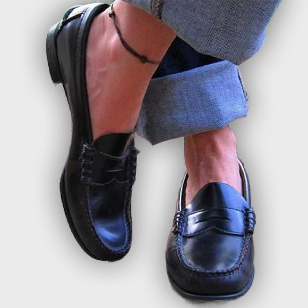 Aoife – Women’s Leather Penny Loafers – Classic Slip-On, Moccasin Style, Low Heel