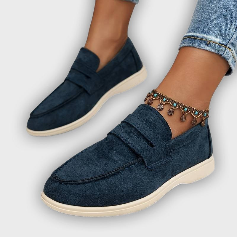 Astrid – Women’s Soft-Brushed Fabric Loafers – Pointed Toe, Cushioned Insole