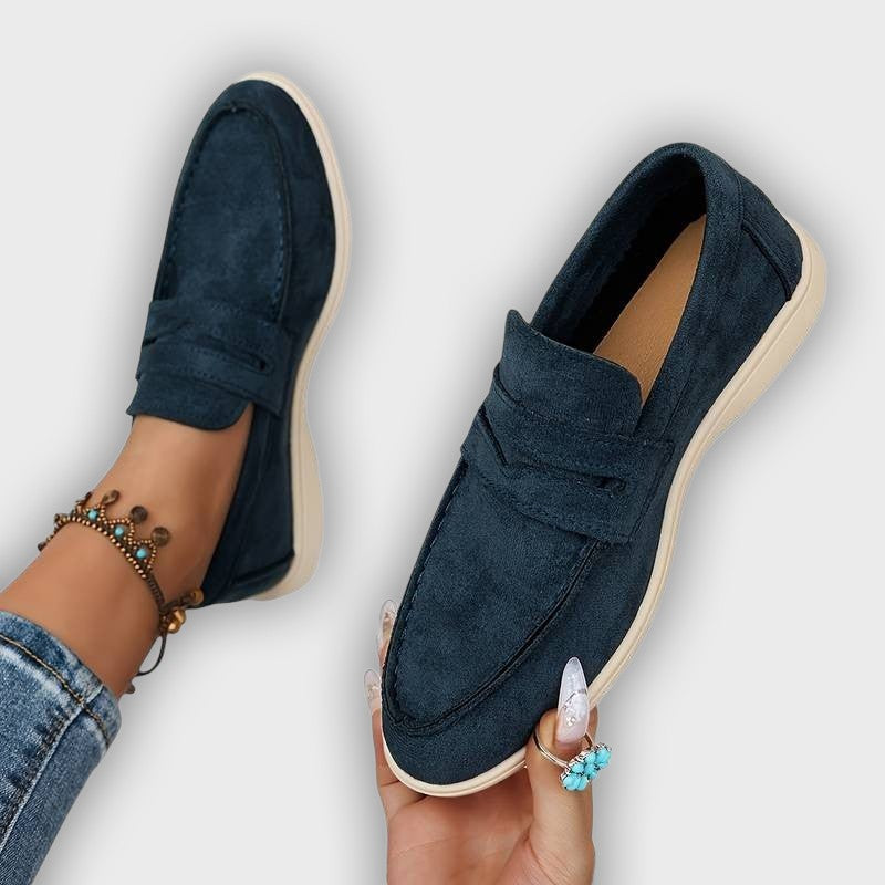 Astrid – Women’s Soft-Brushed Fabric Loafers – Pointed Toe, Cushioned Insole