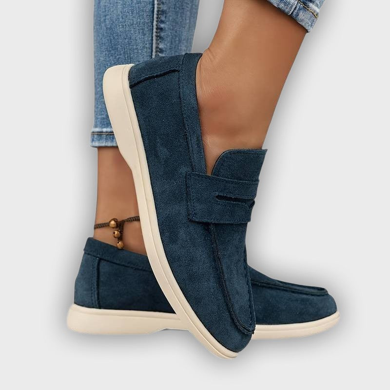 Astrid – Women’s Soft-Brushed Fabric Loafers – Pointed Toe, Cushioned Insole