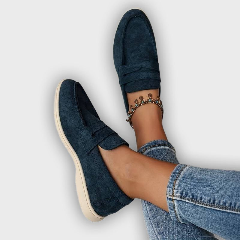 Astrid – Women’s Soft-Brushed Fabric Loafers – Pointed Toe, Cushioned Insole