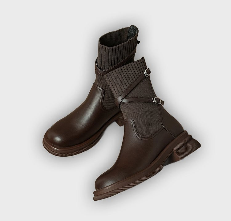 Elfrid – Women’s Retro Platform Boots with Chunky Sole & Vintage Design