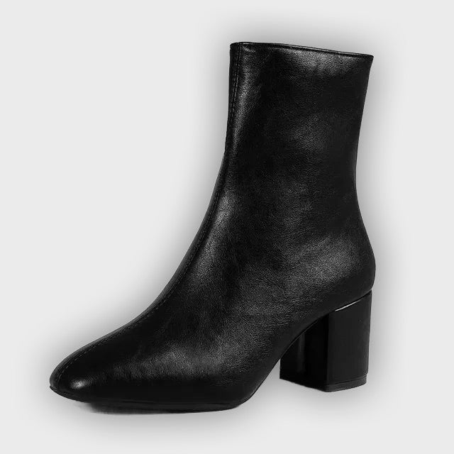Elida – Women’s High Heel Ankle Boots with Side Zip & Pointed Toe