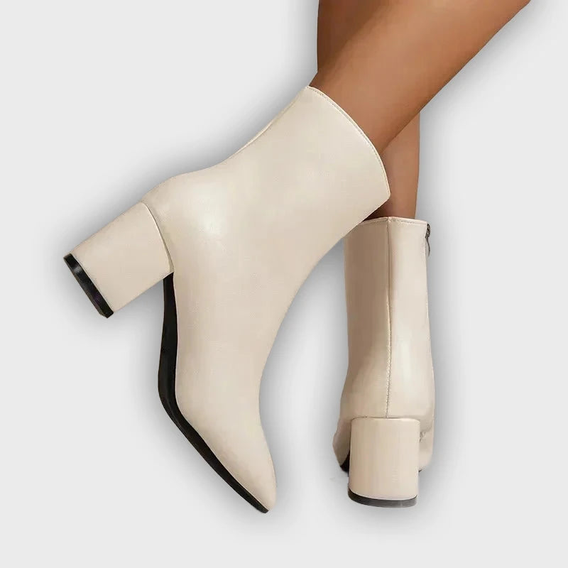 Elida – Women’s High Heel Ankle Boots with Side Zip & Pointed Toe