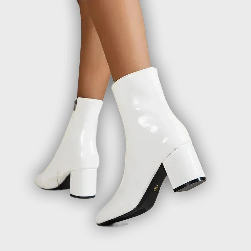 Elida – Women’s High Heel Ankle Boots with Side Zip & Pointed Toe