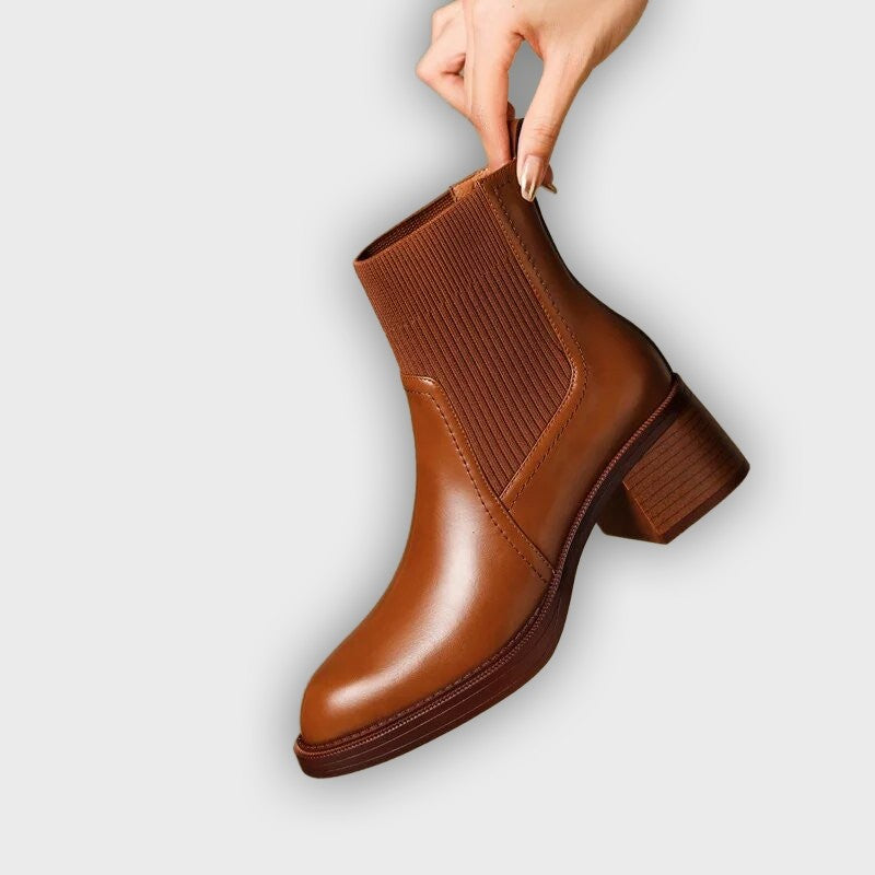 Elida – Women’s Stretch Sock Boots with Sleek Heel & Knit Upper