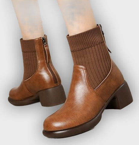 Elida – Women’s Stretch Sock Boots with Sleek Heel & Knit Upper