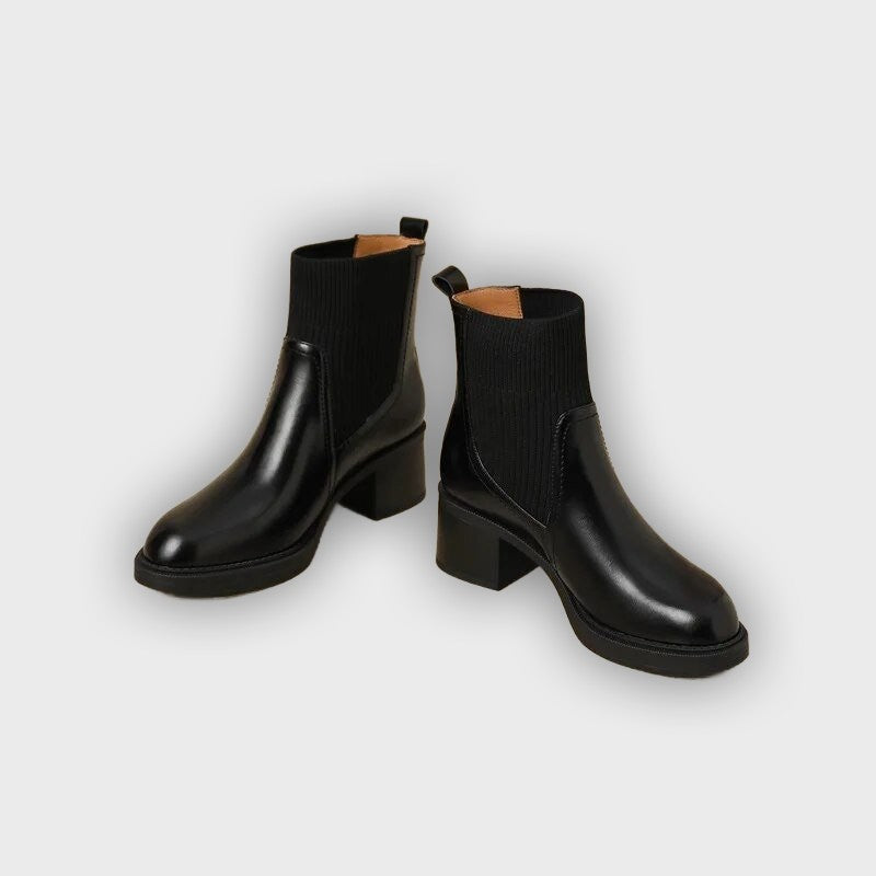 Elida – Women’s Stretch Sock Boots with Sleek Heel & Knit Upper