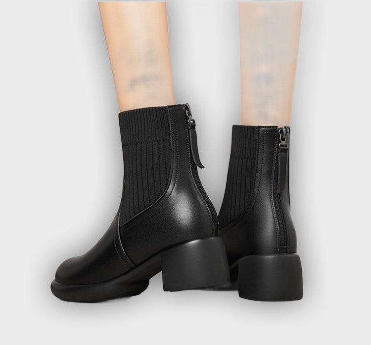 Elida – Women’s Stretch Sock Boots with Sleek Heel & Knit Upper