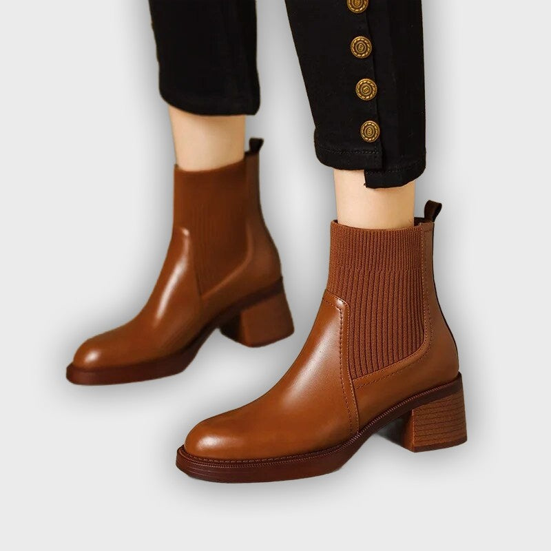 Elida – Women’s Stretch Sock Boots with Sleek Heel & Knit Upper