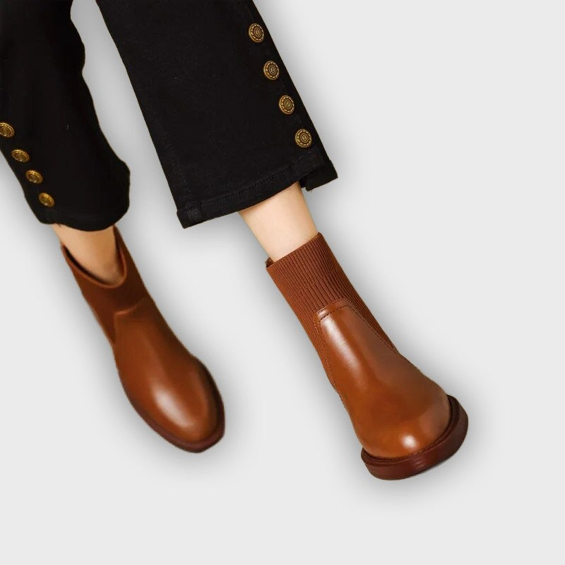 Elida – Women’s Stretch Sock Boots with Sleek Heel & Knit Upper