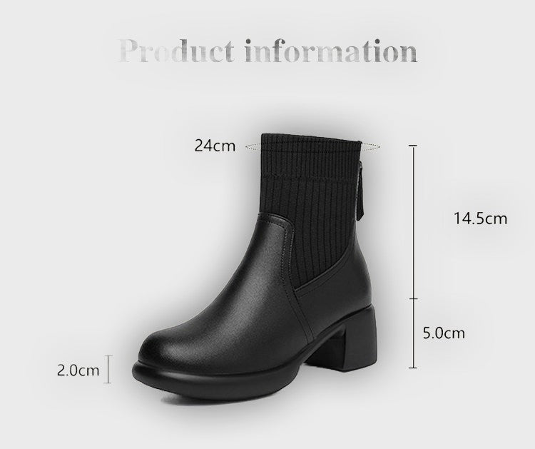 Elida – Women’s Stretch Sock Boots with Sleek Heel & Knit Upper