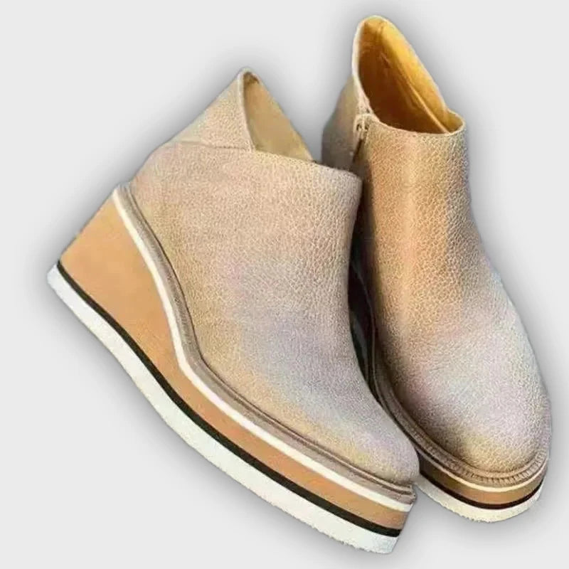 Eliza – Women’s Ankle Boots with Zip & Platform – Synthetic Leather