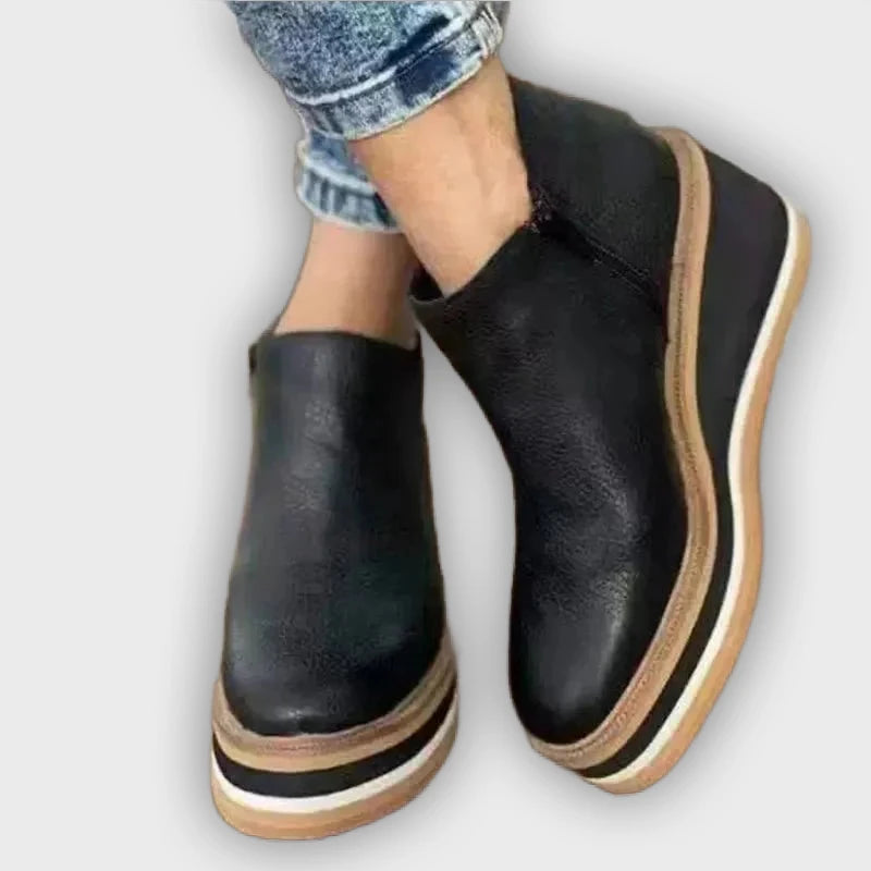 Eliza – Women’s Ankle Boots with Zip & Platform – Synthetic Leather