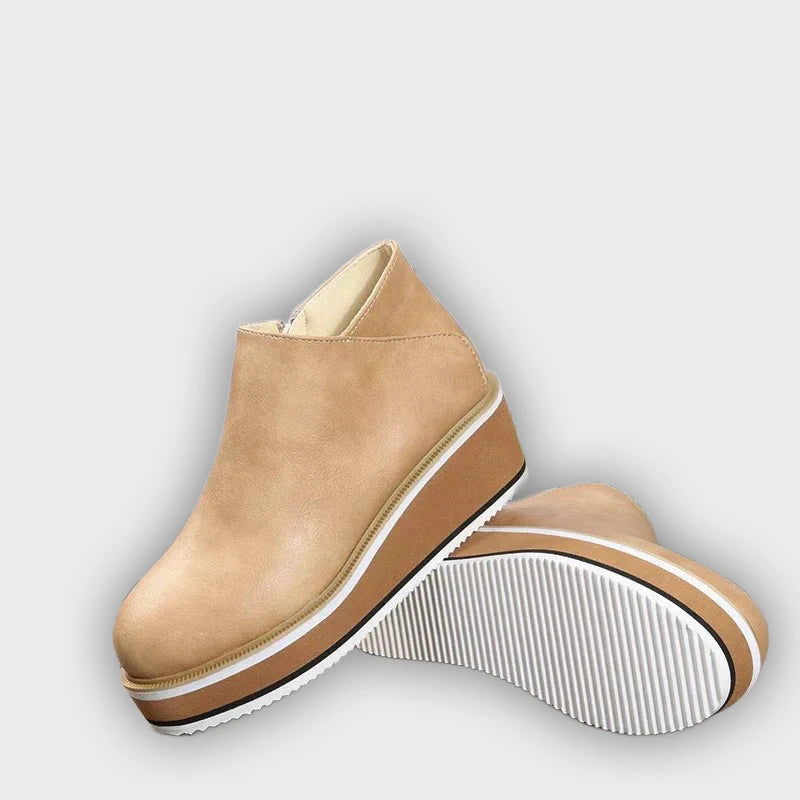 Eliza – Women’s Ankle Boots with Zip & Platform – Synthetic Leather