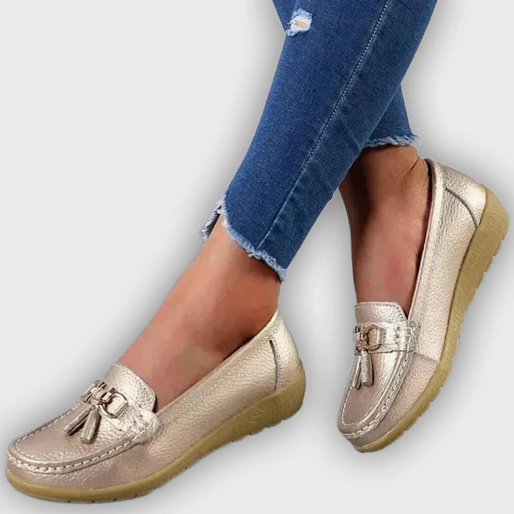 Ingrid – Women’s Leather Moccasins – Cushioned Sole – Tassel Detail