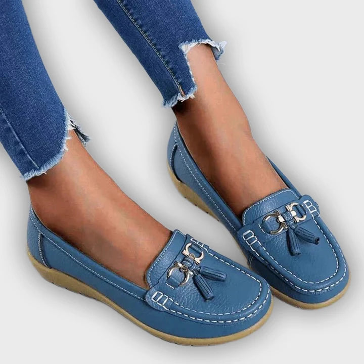 Ingrid – Women’s Leather Moccasins – Cushioned Sole – Tassel Detail