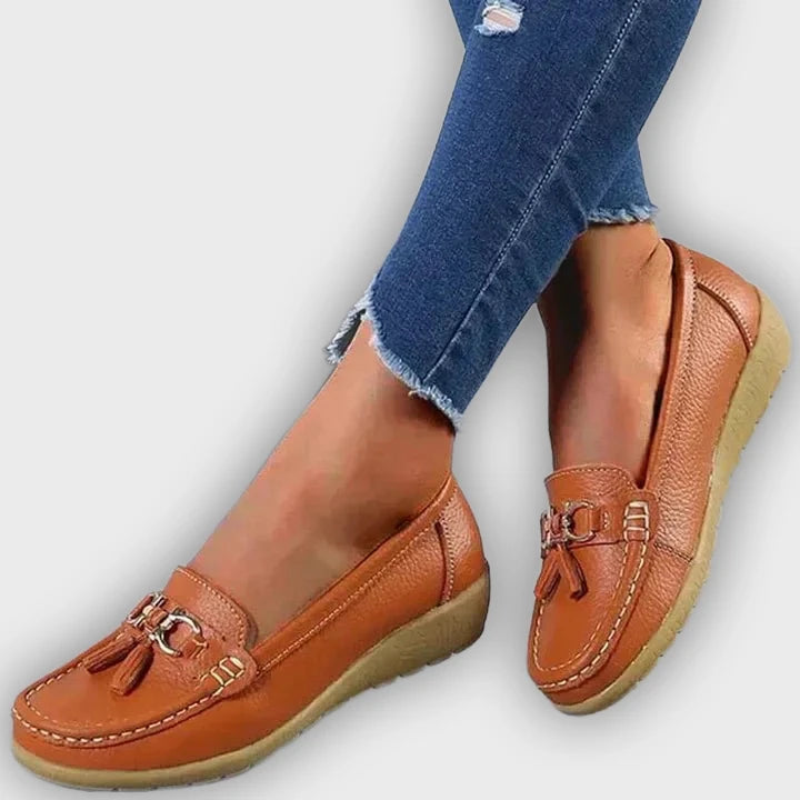 Ingrid – Women’s Leather Moccasins – Cushioned Sole – Tassel Detail