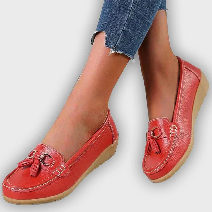 Ingrid – Women’s Leather Moccasins – Cushioned Sole – Tassel Detail