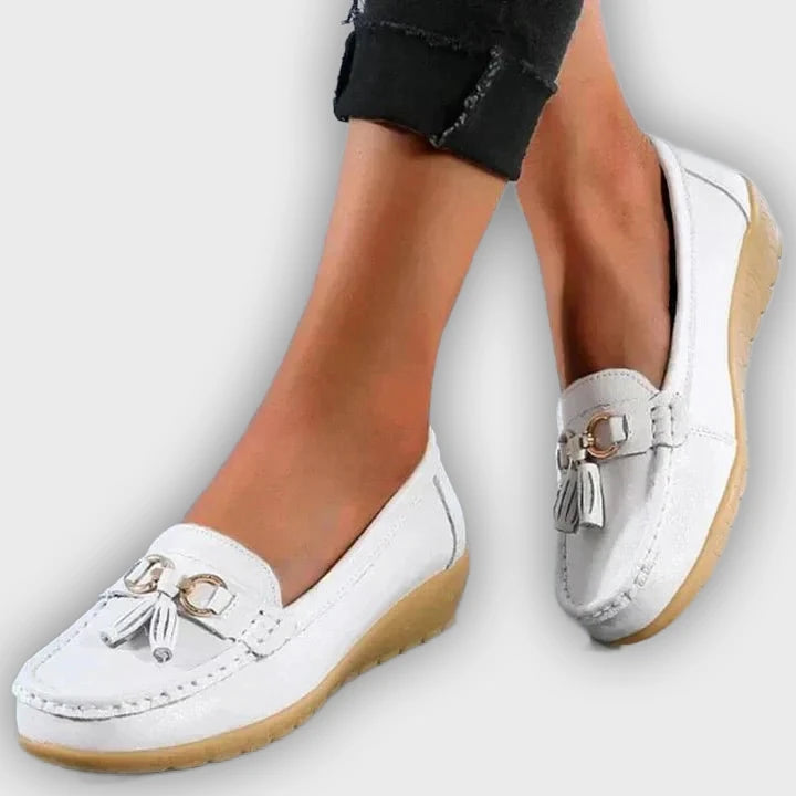 Ingrid – Women’s Leather Moccasins – Cushioned Sole – Tassel Detail