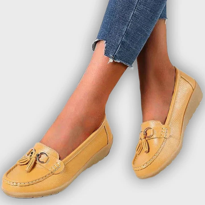 Ingrid – Women’s Leather Moccasins – Cushioned Sole – Tassel Detail