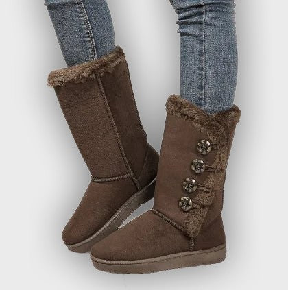 Ingrid – Women’s Winter Booties with Genuine Leather and Button Detail