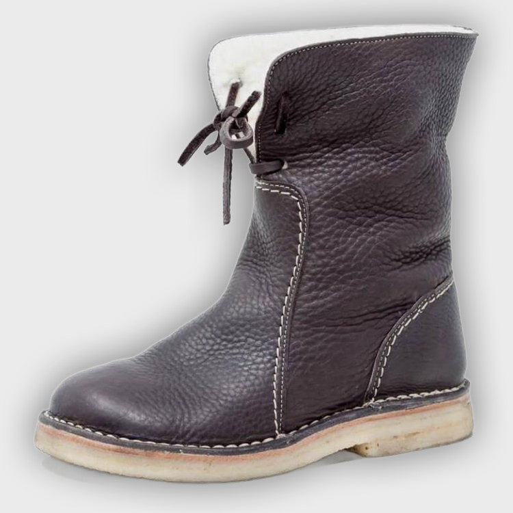 Lesli – Women’s Leather Lace-Up Ankle Boots with 2-Inch Heel