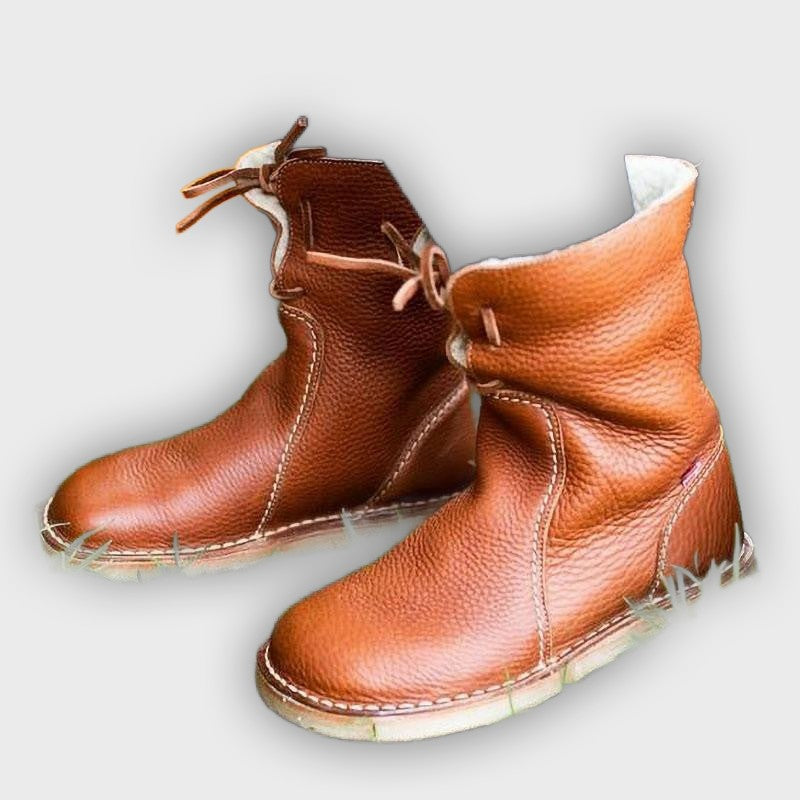 Lesli – Women’s Leather Lace-Up Ankle Boots with 2-Inch Heel