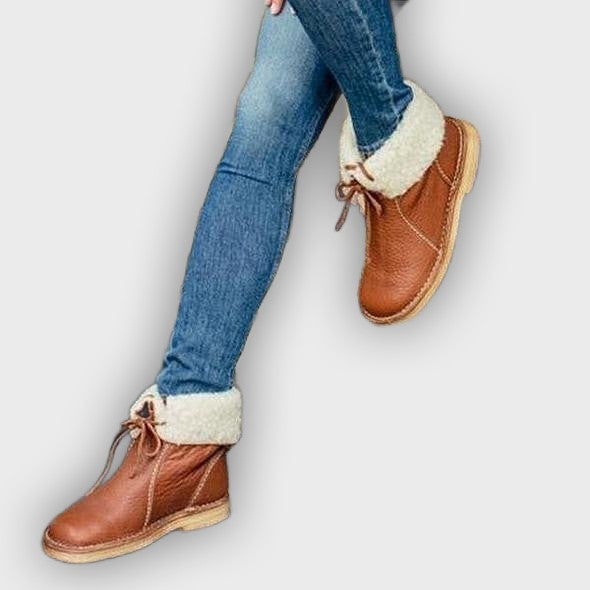 Lesli – Women’s Leather Lace-Up Ankle Boots with 2-Inch Heel