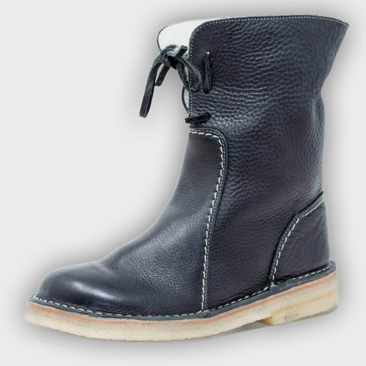 Lesli – Women’s Leather Lace-Up Ankle Boots with 2-Inch Heel