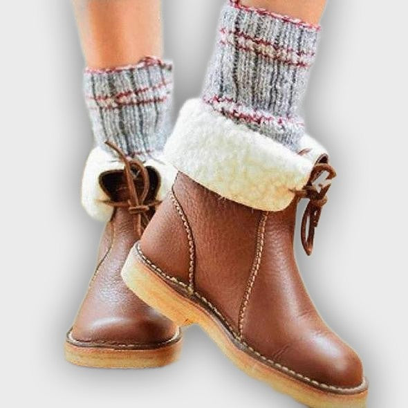 Lesli – Women’s Leather Lace-Up Ankle Boots with 2-Inch Heel