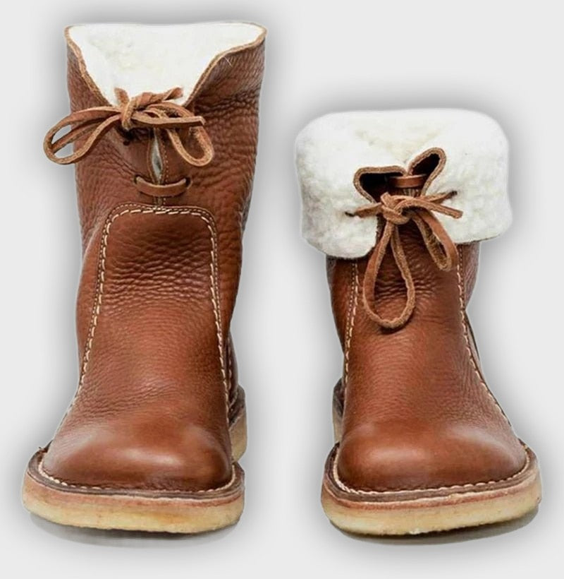 Lesli – Women’s Leather Lace-Up Ankle Boots with 2-Inch Heel