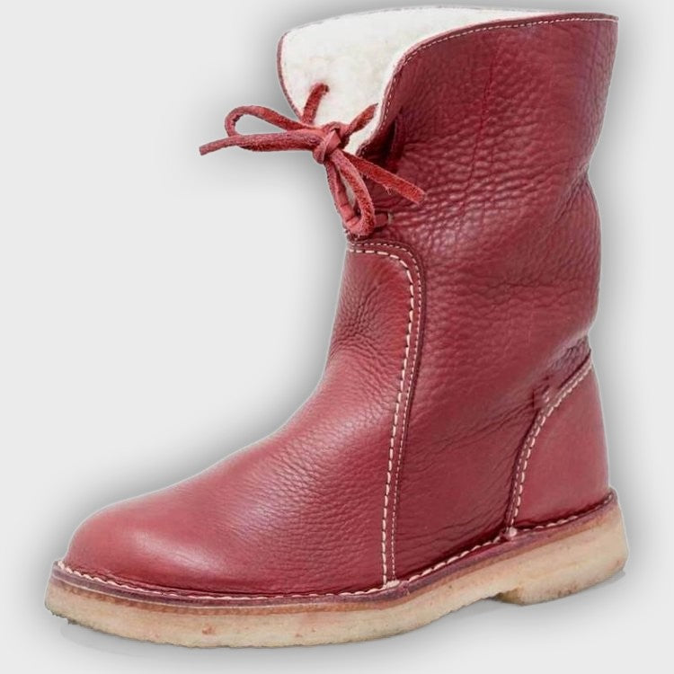 Lesli – Women’s Leather Lace-Up Ankle Boots with 2-Inch Heel