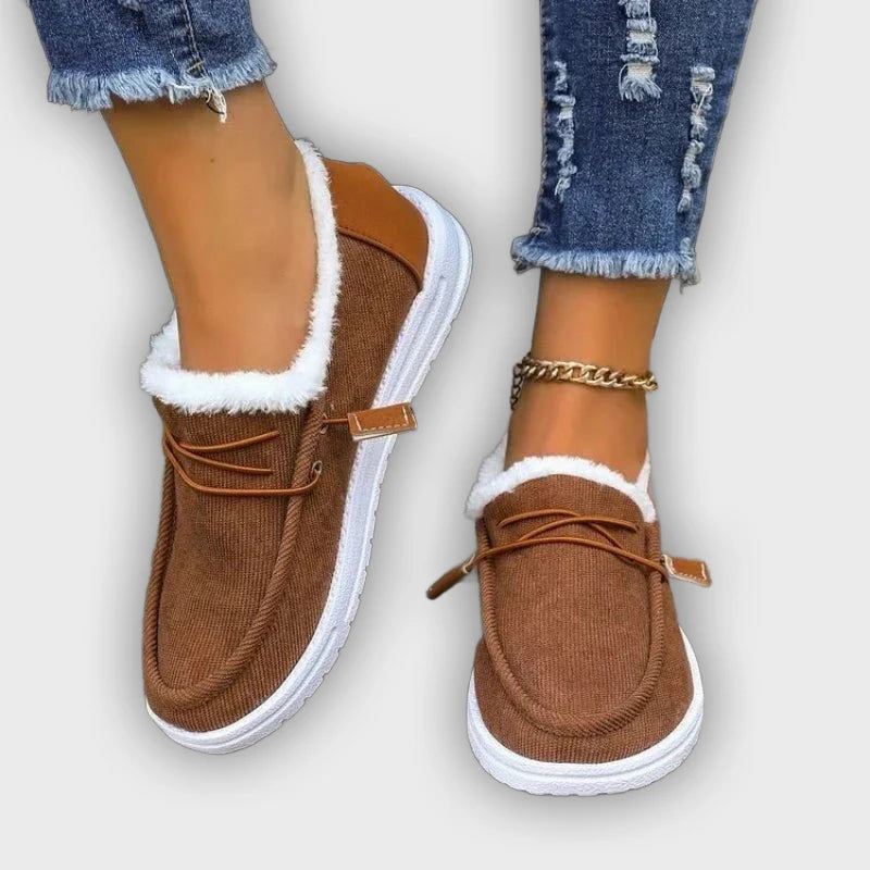 Lilith – Women’s Velvet Lace-Up Boots with Round Toe & Flat Rubber Sole