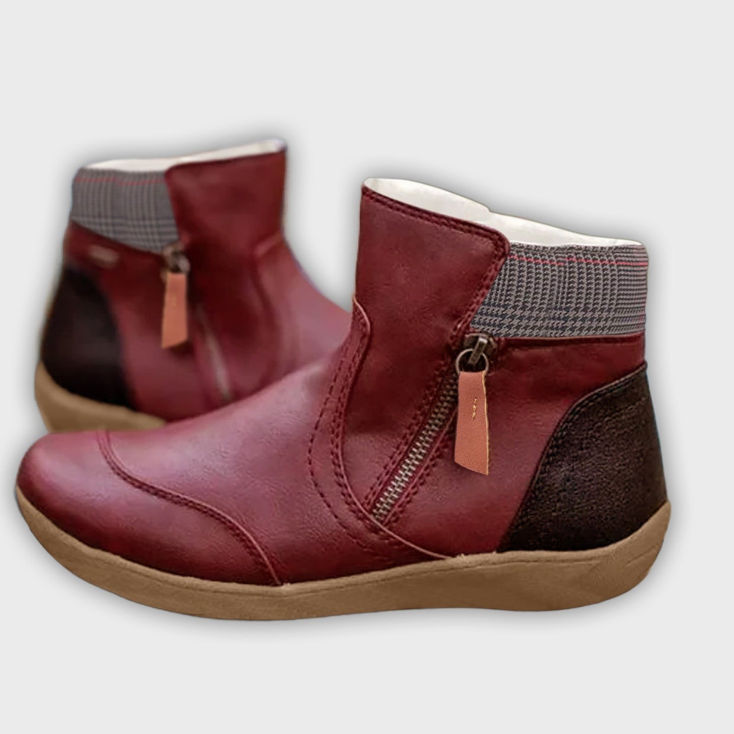 Maribel – Women’s PU Leather Ankle Boots with Side Zip & Structured Fit