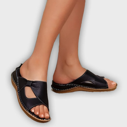 Mila Women’s Wedge Sandals – Slip-On – Cut-Out Design – Cushioned Insole