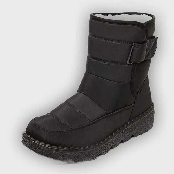 Nora – Women’s Winter Snow Boots with Hook & Loop – Canvas Upper