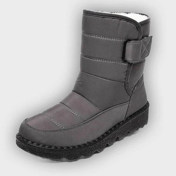 Nora – Women’s Winter Snow Boots with Hook & Loop – Canvas Upper