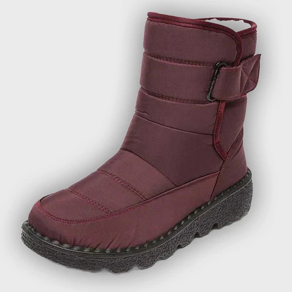 Nora – Women’s Winter Snow Boots with Hook & Loop – Canvas Upper