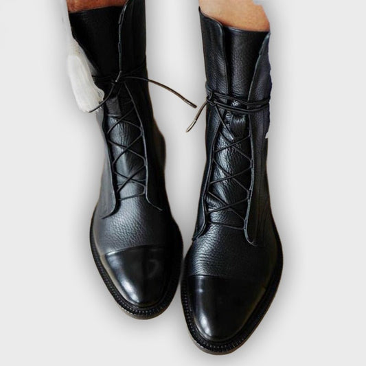 Odette – Women’s Vegan Leather Ankle Boots with Pointed Toe & British Style