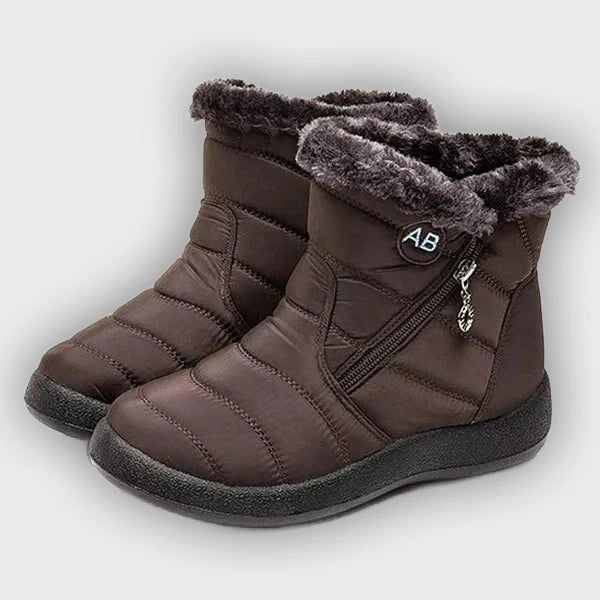 Ragnhild – Women’s Fur-Lined Winter Snow Boots with Zipper Closure